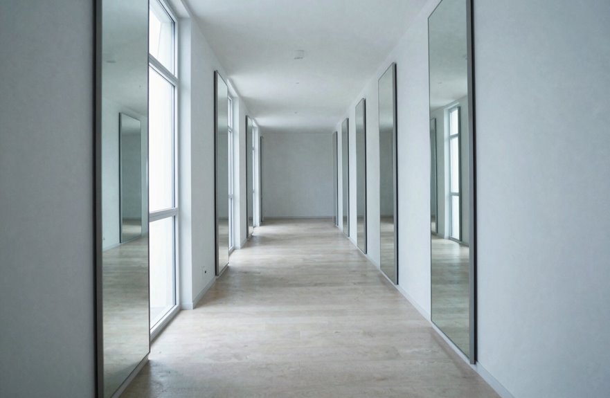 hang mirrors to widen walls