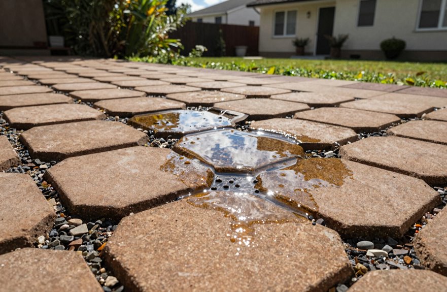 10 Ways Patio Pavers Beat Concrete Driveways 5 permeable pavers drain water effectively