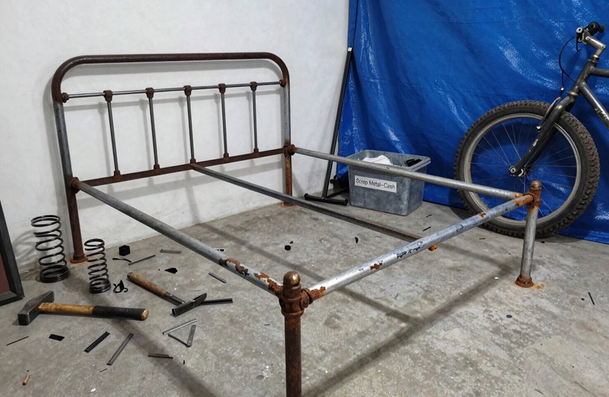 scrap metal bed frame cash
