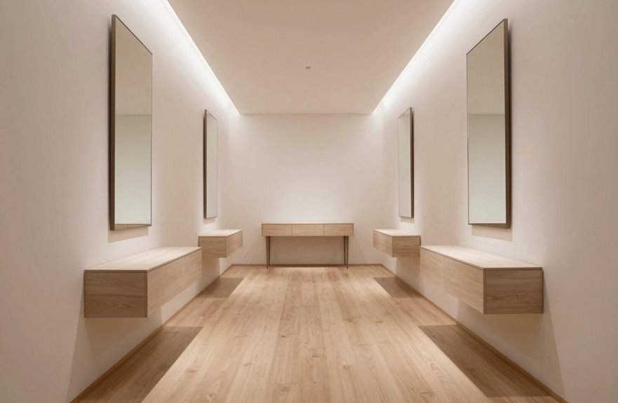 slim low profile floating furniture