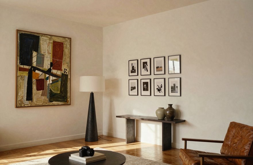 wall composition creates visual rhythm and harmony